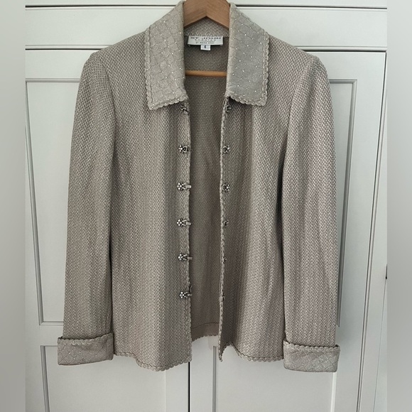 St. John Silver Textured Blazer - Picture 4 of 14